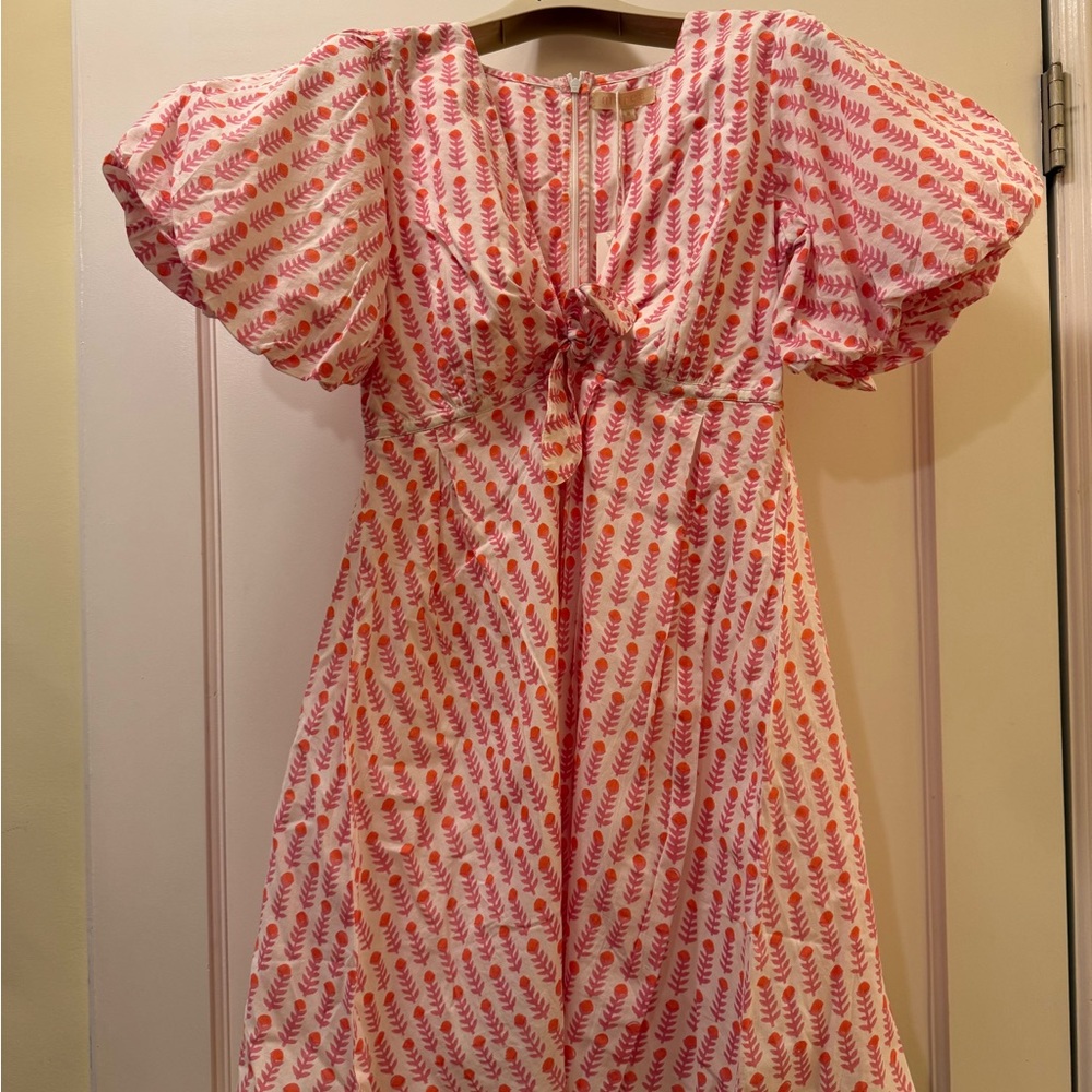 Pink and White Patterned Dress